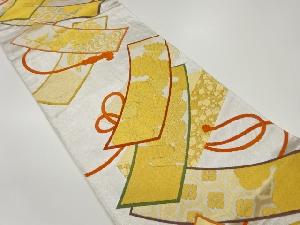 短冊に菊・梅模様織出し袋帯